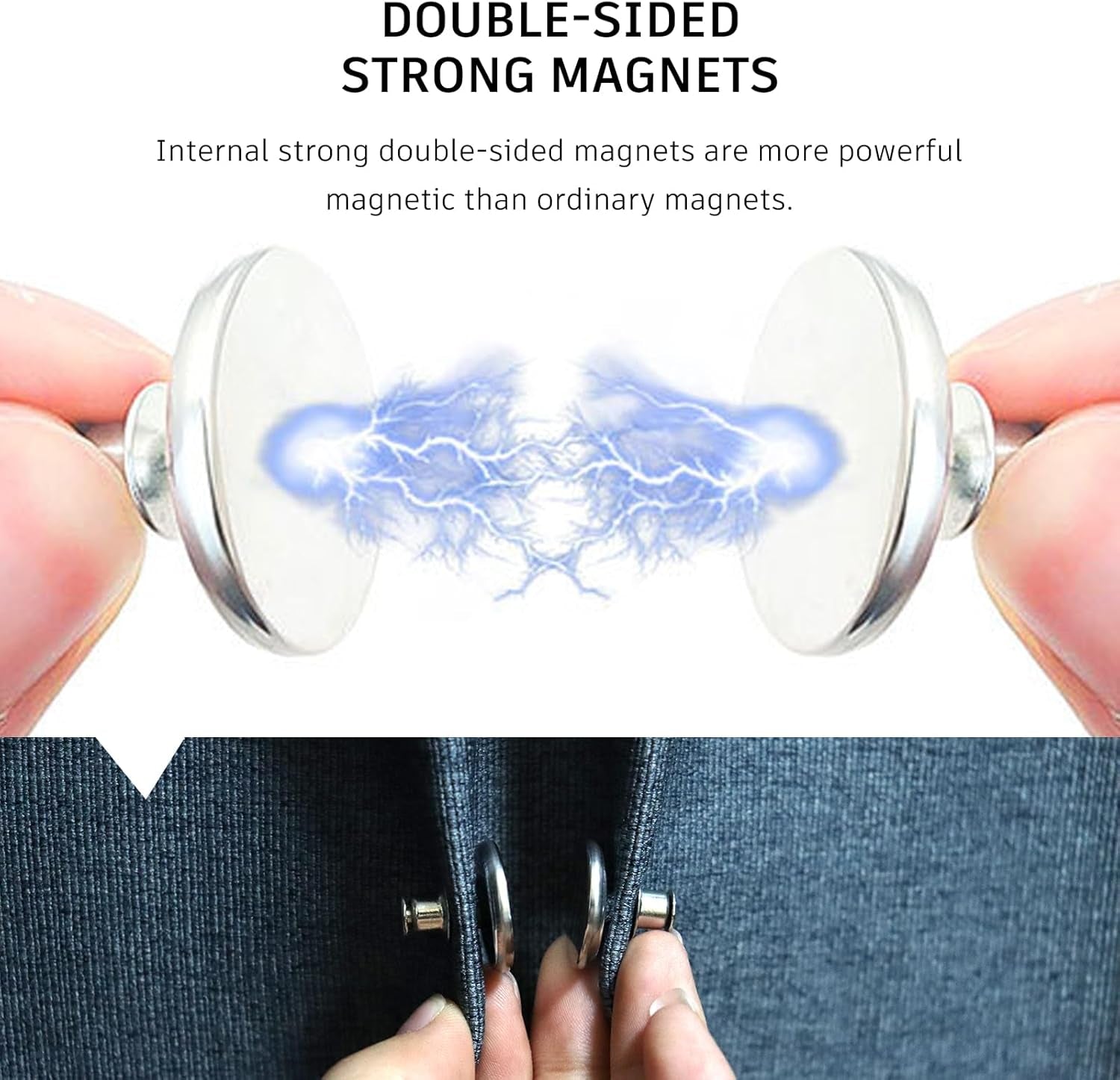 15Piars Curtain Magnets Closure Silver Magnetic Curtain Button Clip with 8 Self-Adhesive Patch Strong Magnetic Curtain Buckle to Keep Curtains Closed Prevents Light Leakage for Curtain Drapes
