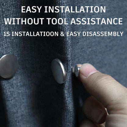 15Piars Curtain Magnets Closure Silver Magnetic Curtain Button Clip with 8 Self-Adhesive Patch Strong Magnetic Curtain Buckle to Keep Curtains Closed Prevents Light Leakage for Curtain Drapes